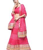 Art Silk Stitched Lehanga With Embellished Lace And Unstitched Blouse