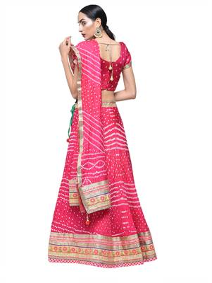 Art Silk Stitched Lehanga With Embellished Lace And Unstitched Blouse 2