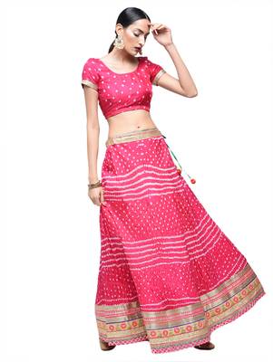 Art Silk Stitched Lehanga With Embellished Lace And Unstitched Blouse 3
