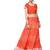 Art Silk Stitched Lehanga With Embellished Lace And Unstitched Blouse