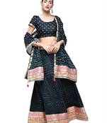 Art Silk Stitched Lehanga With Embellished Lace And Unstitched Blouse