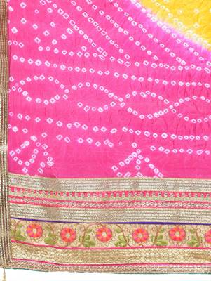 Art Silk Stitched Lehanga With Embellished Lace And Unstitched Blouse 5