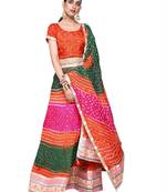 Art Silk Stitched Lehanga With Embellished Lace And Unstitched Blouse