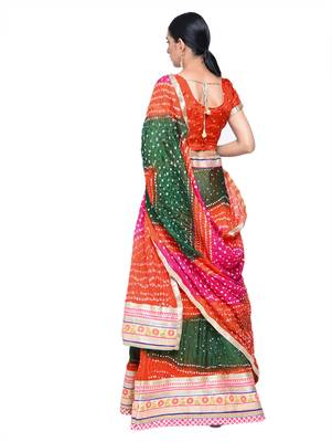 Art Silk Stitched Lehanga With Embellished Lace And Unstitched Blouse 2
