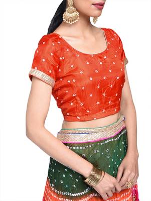 Art Silk Stitched Lehanga With Embellished Lace And Unstitched Blouse 4