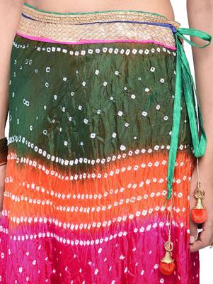Art Silk Stitched Lehanga With Embellished Lace And Unstitched Blouse 5