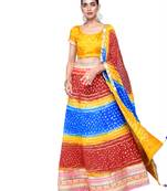 Art Silk Stitched Lehanga With Embellished Lace And Unstitched Blouse