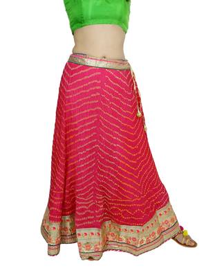 Art Silk Stitched Lehanga With Embellished Lace And Unstitched Blouse 4