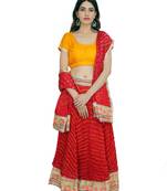 Art Silk Stitched Lehanga With Embellished Lace And Unstitched Blouse