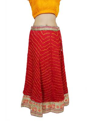 Art Silk Stitched Lehanga With Embellished Lace And Unstitched Blouse 3