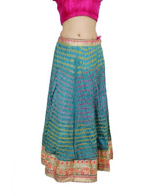 Art Silk Stitched Lehanga With Embellished Lace And Unstitched Blouse 3