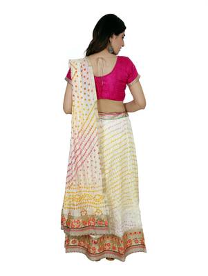 Art Silk Stitched Lehanga With Embellished Lace And Unstitched Blouse 2