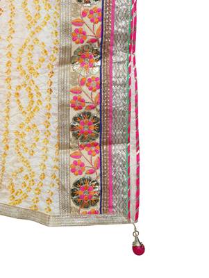 Art Silk Stitched Lehanga With Embellished Lace And Unstitched Blouse 5