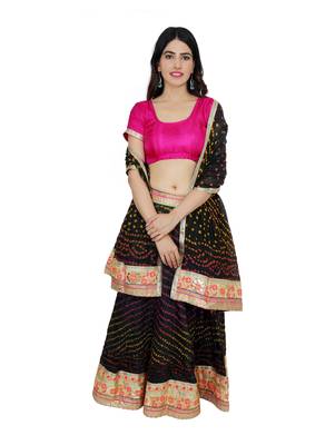 Art Silk Stitched Lehanga With Embellished Lace And Unstitched Blouse 1