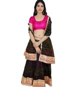 Art Silk Stitched Lehanga With Embellished Lace And Unstitched Blouse