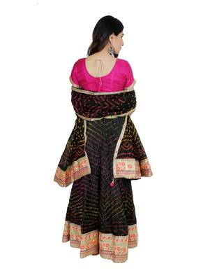 Art Silk Stitched Lehanga With Embellished Lace And Unstitched Blouse 2
