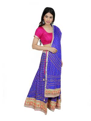 Art Silk Stitched Lehanga With Embellished Lace And Unstitched Blouse 3