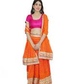 Art Silk Stitched Lehanga With Embellished Lace And Unstitched Blouse