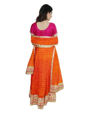 Art Silk Stitched Lehanga With Embellished Lace And Unstitched Blouse 2