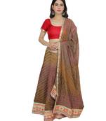 Art Silk Stitched Lehanga With Embellished Lace And Unstitched Blouse