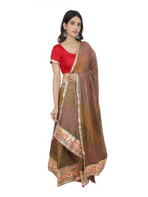Art Silk Stitched Lehanga With Embellished Lace And Unstitched Blouse 3