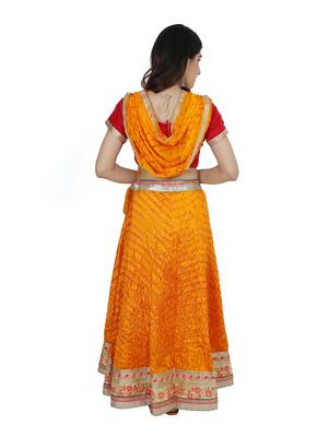 Art Silk Stitched Lehanga With Embellished Lace And Unstitched Blouse 2