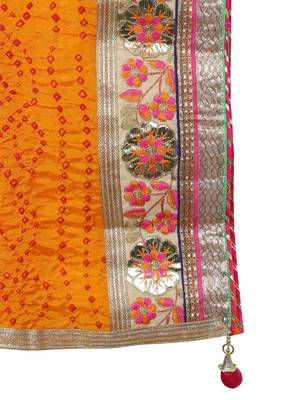 Art Silk Stitched Lehanga With Embellished Lace And Unstitched Blouse 5