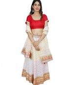 Art Silk Stitched Lehanga With Embellished Lace And Unstitched Blouse