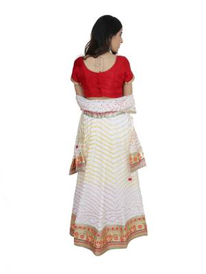 Art Silk Stitched Lehanga With Embellished Lace And Unstitched Blouse 2