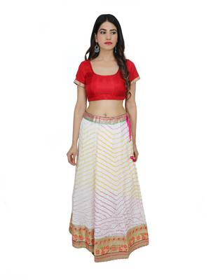 Art Silk Stitched Lehanga With Embellished Lace And Unstitched Blouse 3