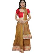 Art Silk Stitched Lehanga With Embellished Lace And Unstitched Blouse