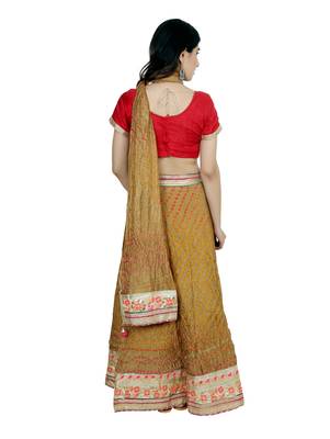 Art Silk Stitched Lehanga With Embellished Lace And Unstitched Blouse 2