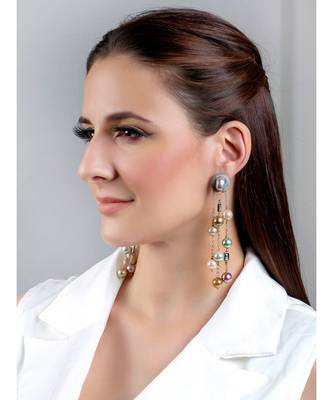 Elegant Silver Multicolored Drop Earrings 1