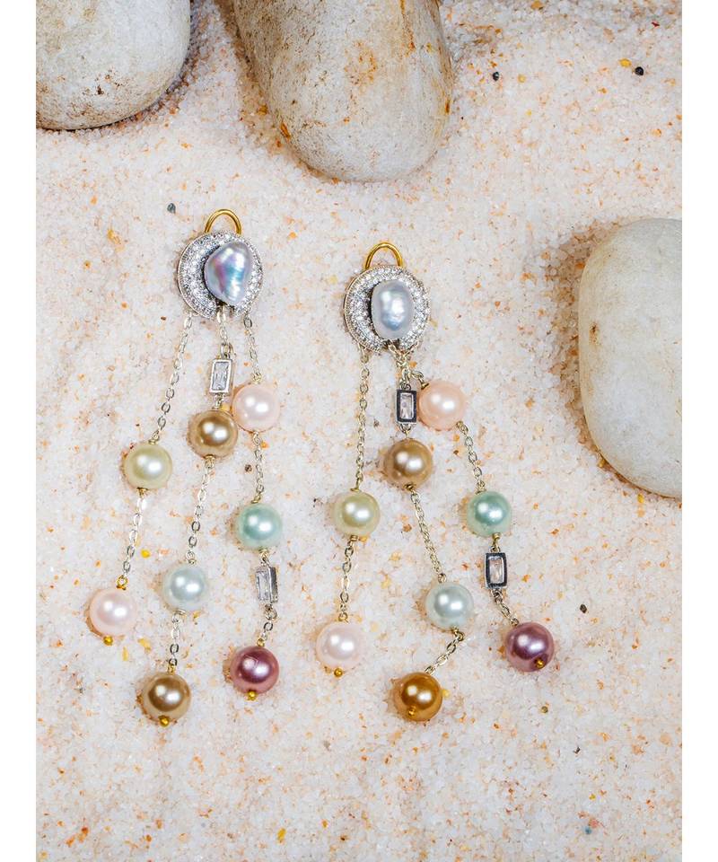 Elegant Silver Multicolored Drop Earrings