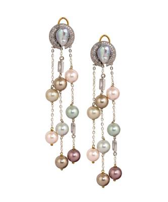 Elegant Silver Multicolored Drop Earrings 3