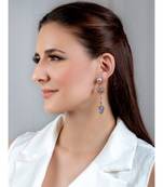 Beautiful Grey and Rose Pink Drop Earrings