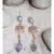 Beautiful Grey and Rose Pink Drop Earrings