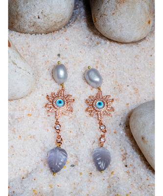 Beautiful Grey and Rose Pink Drop Earrings 2