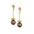 Lush Brown and Gold Drop Earrings