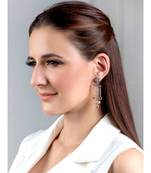 Beautiful Silver and Rose Pink Dangle Earrings