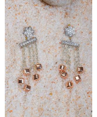 Beautiful Silver and Rose Pink Dangle Earrings 2