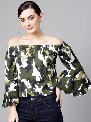 Multicolor printed polyester tops 1