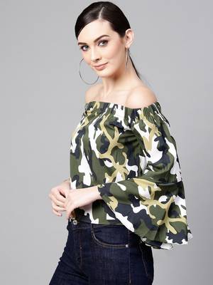 Multicolor printed polyester tops 2