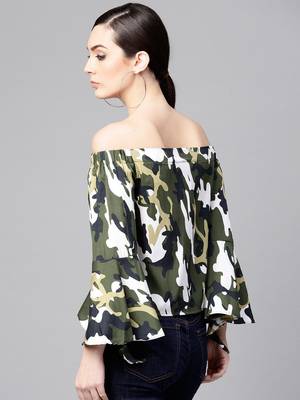 Multicolor printed polyester tops 3