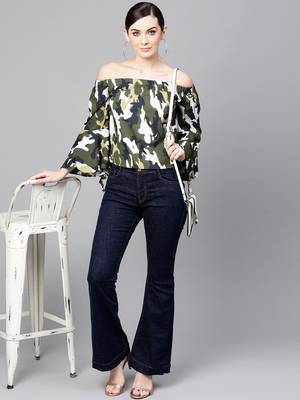 Multicolor printed polyester tops 5