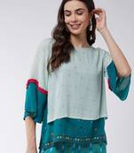 Black printed georgette tops