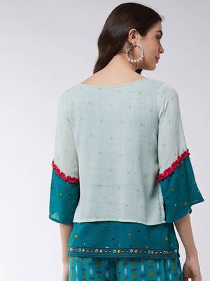 Black printed georgette tops 2