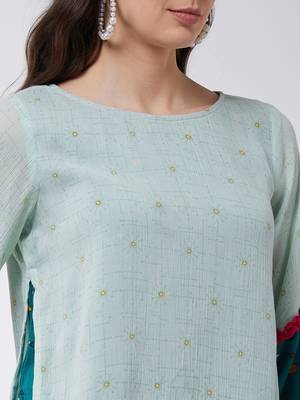 Black printed georgette tops 3