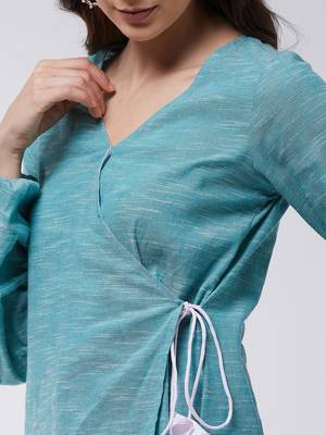 Green printed cotton tops 4
