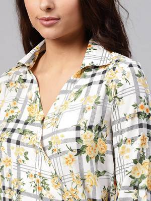 White printed polyester tops 4